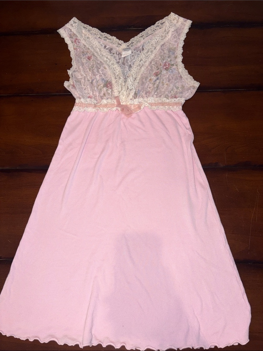 Hanky Panky Pink Lace-Trim Sleep Nightgown